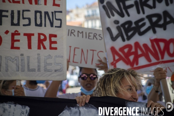 Manifestation du personnel soignant à Marseille