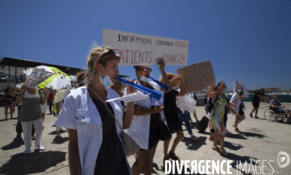 Manifestation du personnel soignant à Marseille