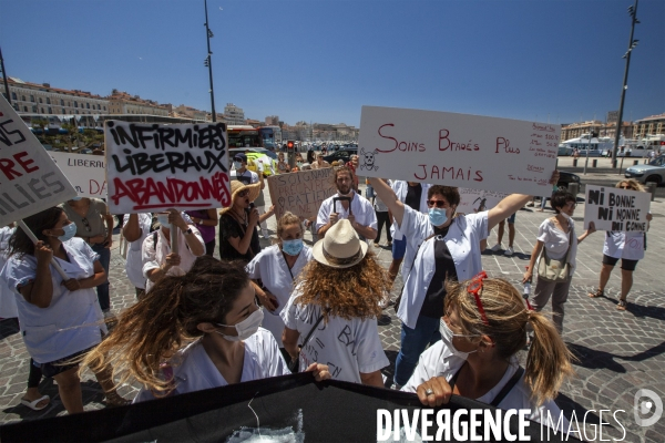 Manifestation du personnel soignant à Marseille