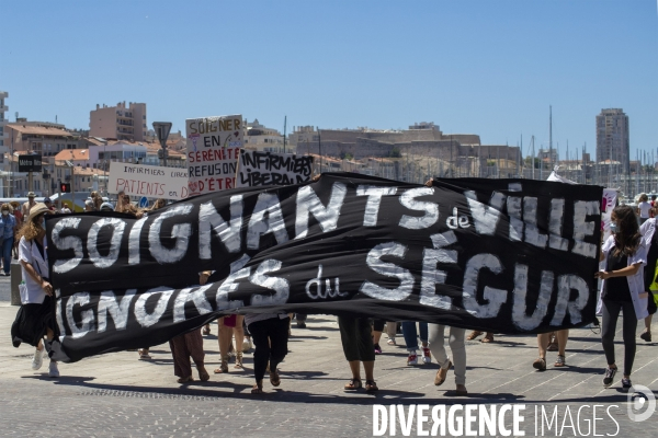 Manifestation du personnel soignant à Marseille