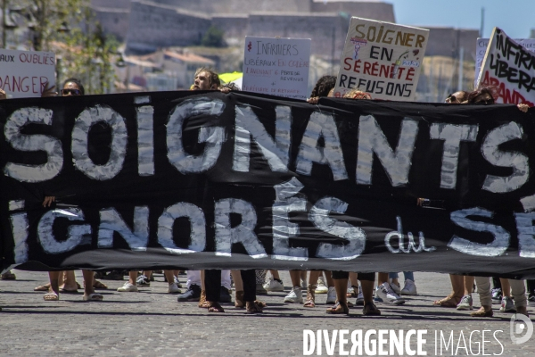 Manifestation du personnel soignant à Marseille