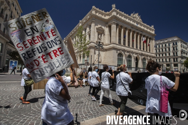 Manifestation du personnel soignant à Marseille