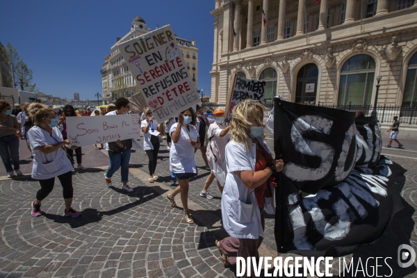 Manifestation du personnel soignant à Marseille