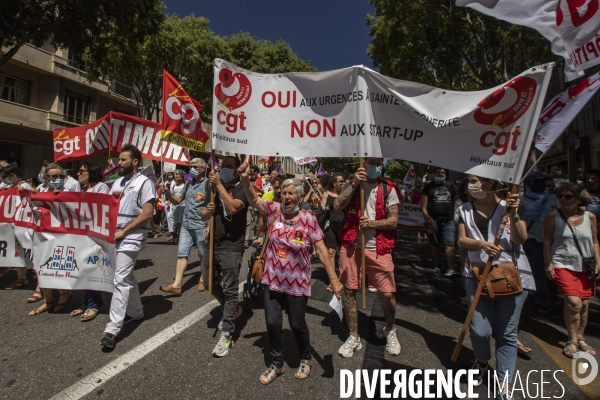 Manifestation du personnel soignant à Marseille