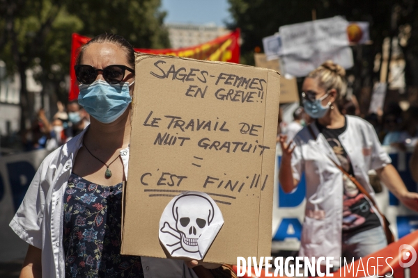 Manifestation du personnel soignant à Marseille