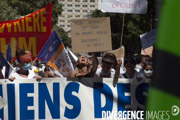 Manifestation du personnel soignant à Marseille