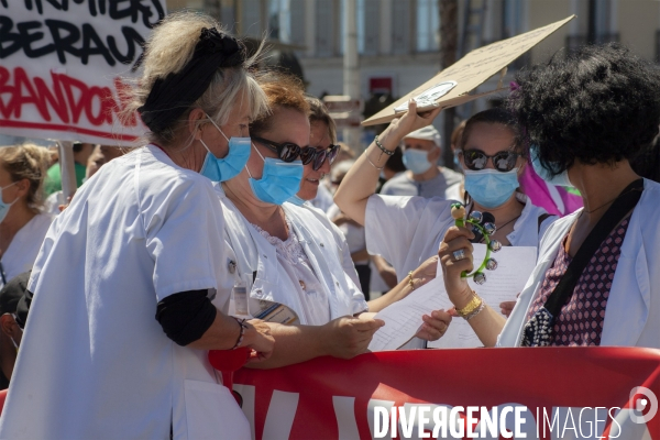 Manifestation du personnel soignant à Marseille