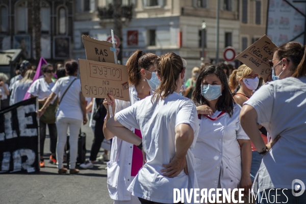 Manifestation du personnel soignant à Marseille