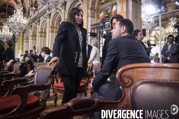 Election d Anne Hidalgo à la mairie de Paris.