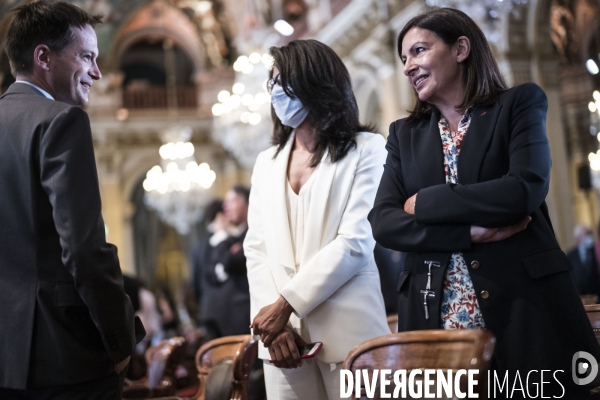 Election d Anne Hidalgo à la mairie de Paris.