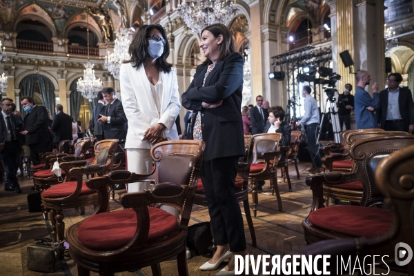 Election d Anne Hidalgo à la mairie de Paris.