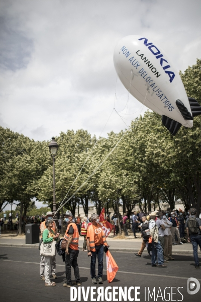 Manifestation des salariés de Nokia Lannion