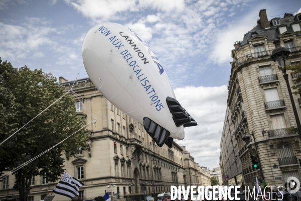 Manifestation des salariés de Nokia Lannion