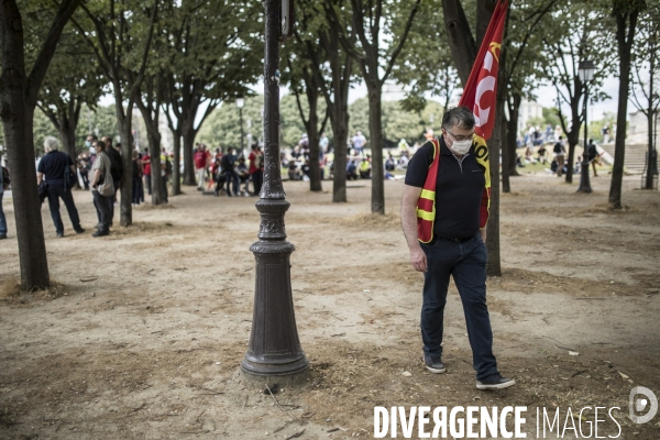 Manifestation des salariés de Nokia Lannion