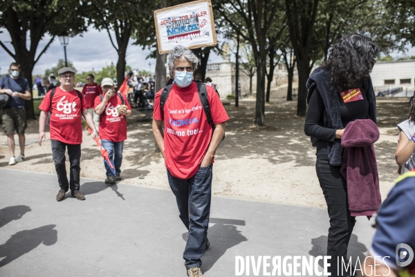 Manifestation des salariés de Nokia Lannion