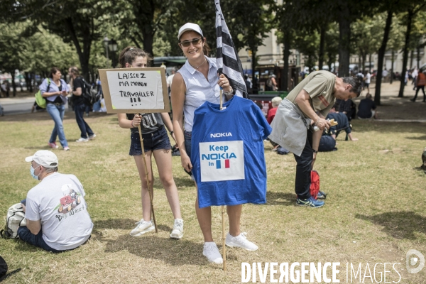 Manifestation des salariés de Nokia Lannion