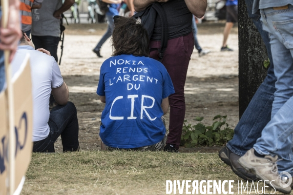 Manifestation des salariés de Nokia Lannion