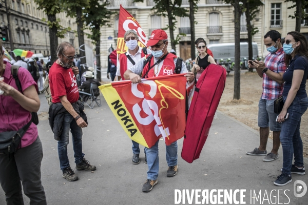 Manifestation des salariés de Nokia Lannion