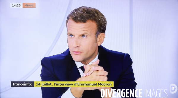 Le president Emmanuel Macron Interview du 14 juillet 2020