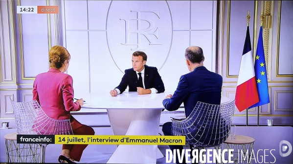 Le president Emmanuel Macron Interview du 14 juillet 2020