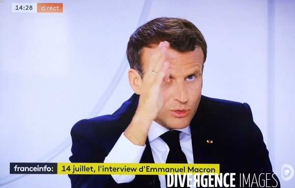 Le president Emmanuel Macron Interview du 14 juillet 2020