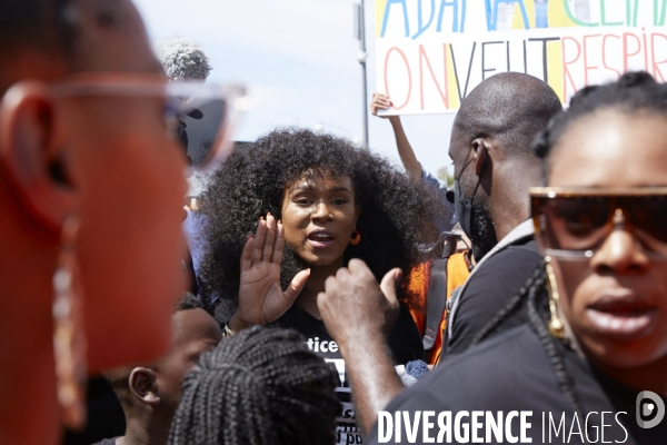 Marche pour Adama Traoré et contre les violences policières à Beaumont-sur-Oise le 18 juillet 2020.