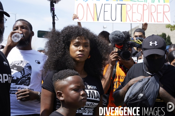 Marche pour Adama Traoré et contre les violences policières à Beaumont-sur-Oise le 18 juillet 2020.