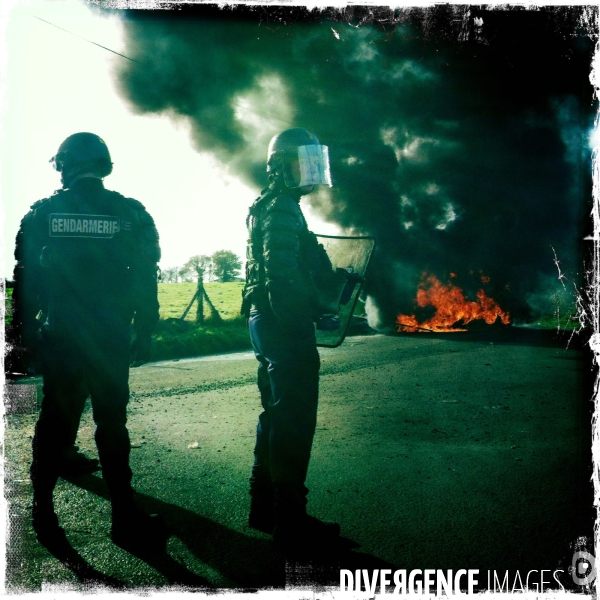 Action de blocage d un train de déchets nucléaires CASTOR