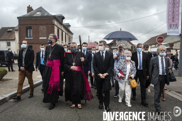 Gérald Darmanin commémore le 4ème anniversaire de l attentat  contre l église de Saint-Etienne-du-Rouvray