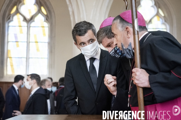 Gérald Darmanin commémore le 4ème anniversaire de l attentat  contre l église de Saint-Etienne-du-Rouvray