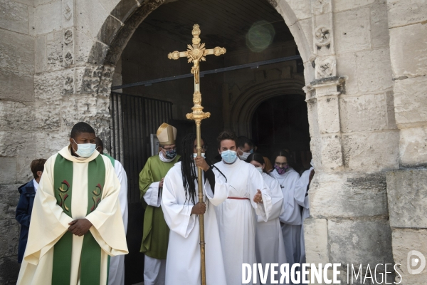 Gérald Darmanin commémore le 4ème anniversaire de l attentat  contre l église de Saint-Etienne-du-Rouvray