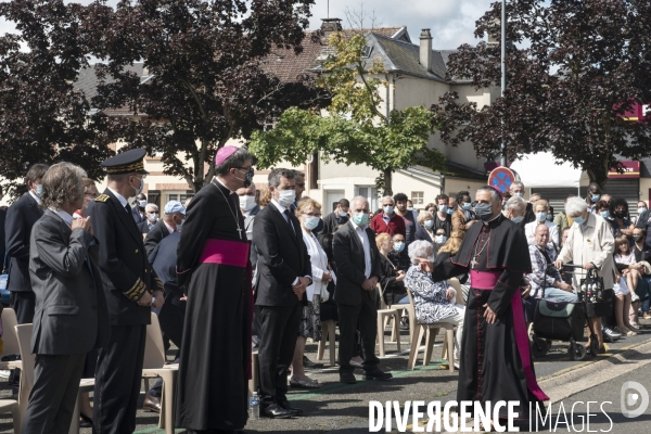 Gérald Darmanin commémore le 4ème anniversaire de l attentat  contre l église de Saint-Etienne-du-Rouvray