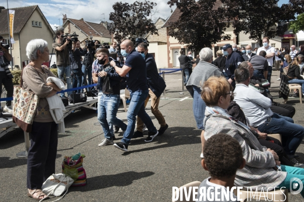 Gérald Darmanin commémore le 4ème anniversaire de l attentat  contre l église de Saint-Etienne-du-Rouvray