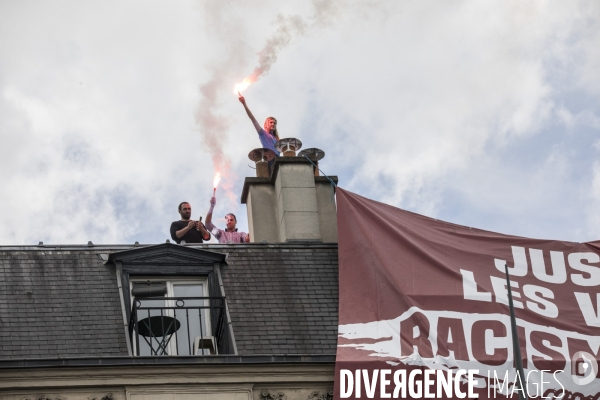 Banderole de Génération Identitaire à la manifestation contre le racisme et les violences policières