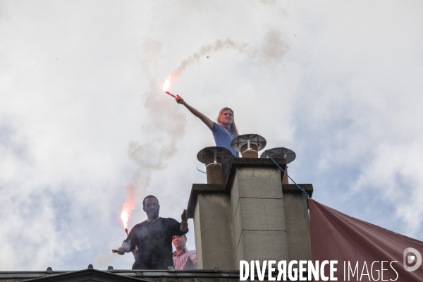 Banderole de Génération Identitaire à la manifestation contre le racisme et les violences policières