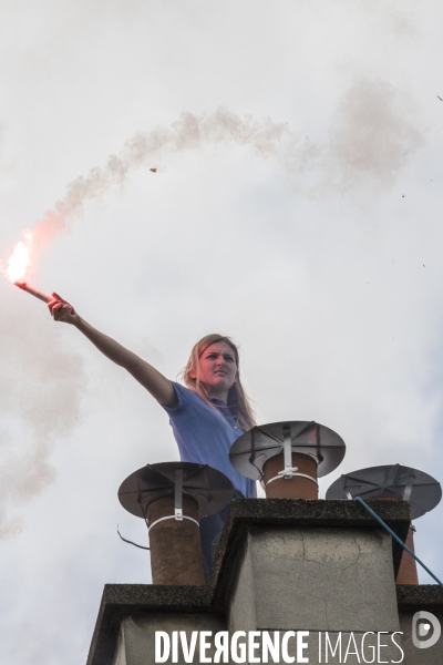 Banderole de Génération Identitaire à la manifestation contre le racisme et les violences policières