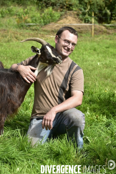 Animaux : élevage de chèvres au GAEC bio   Les vaches nous rendent chèvres . Animals : Goat farming.