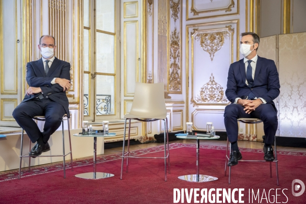 Castex, Véran et Blanquer : conférence de presse sur le COVID-19 à Matignon