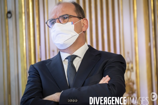 Castex, Véran et Blanquer : conférence de presse sur le COVID-19 à Matignon