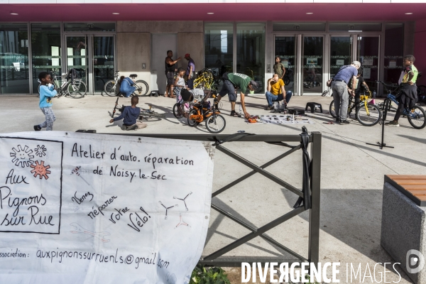 Atelier d auto-réparation de Vélos en Seine-Saint-Denis par l association  Aux Pignons sur Rue 