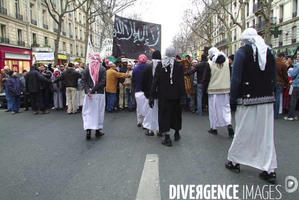 Manifestion contre les caricatures dans le magazine Charlie Hebdo en 2006.