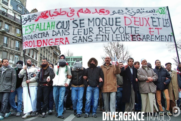Manifestion contre les caricatures dans le magazine Charlie Hebdo en 2006.