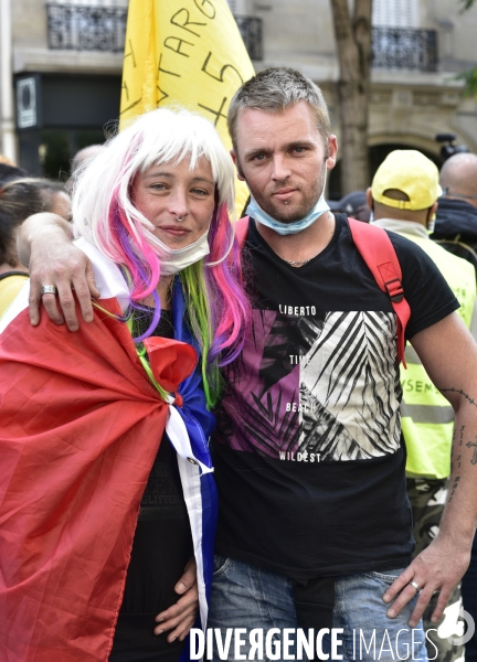 Manifestation GILETS JAUNES le 12 septembre2020, à Paris. Yellow vests 12 septembre 2020 in Paris.