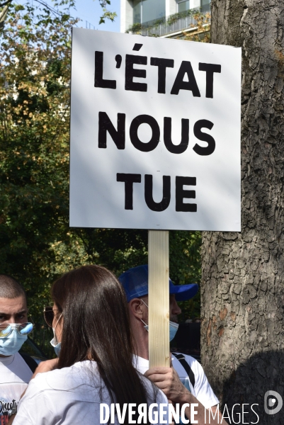 Manifestation GILETS JAUNES le 12 septembre2020, à Paris. Yellow vests 12 septembre 2020 in Paris.