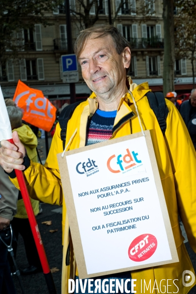 Portraits de retraités, manifestation nationale des retraités, Paris