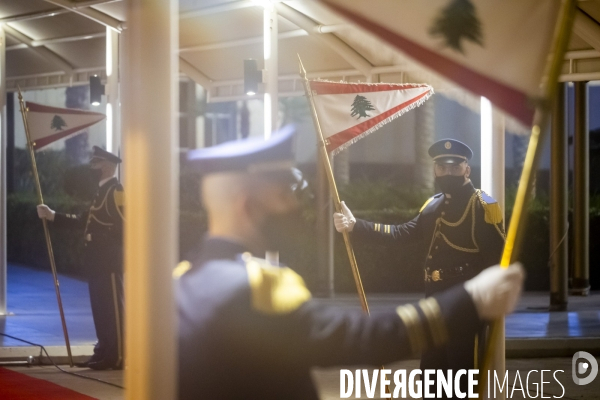 Emmanuel Macron en voyage officiel à Beyrouth , Liban