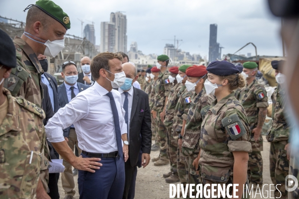 Emmanuel Macron en voyage officiel à Beyrouth , Liban