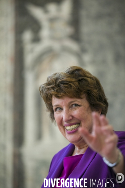 Roselyne Bachelot en déplacement à Angers sur le thème du patrimoine.