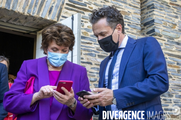 Roselyne Bachelot en déplacement à Angers sur le thème du patrimoine.