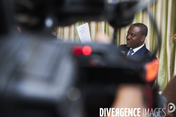 Guillaume Soro, côte d ivoire,  en conférence de presse